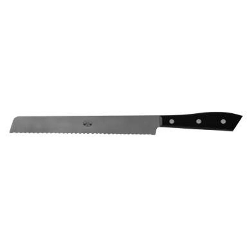 Berti Compendio Bread Knife Grey Blade Black Lucite Handle 7002