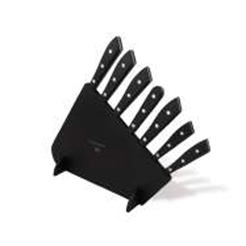 Berti Compendio Set Of 7 Black Lucite Block Knife Black Lucite Handle 7064