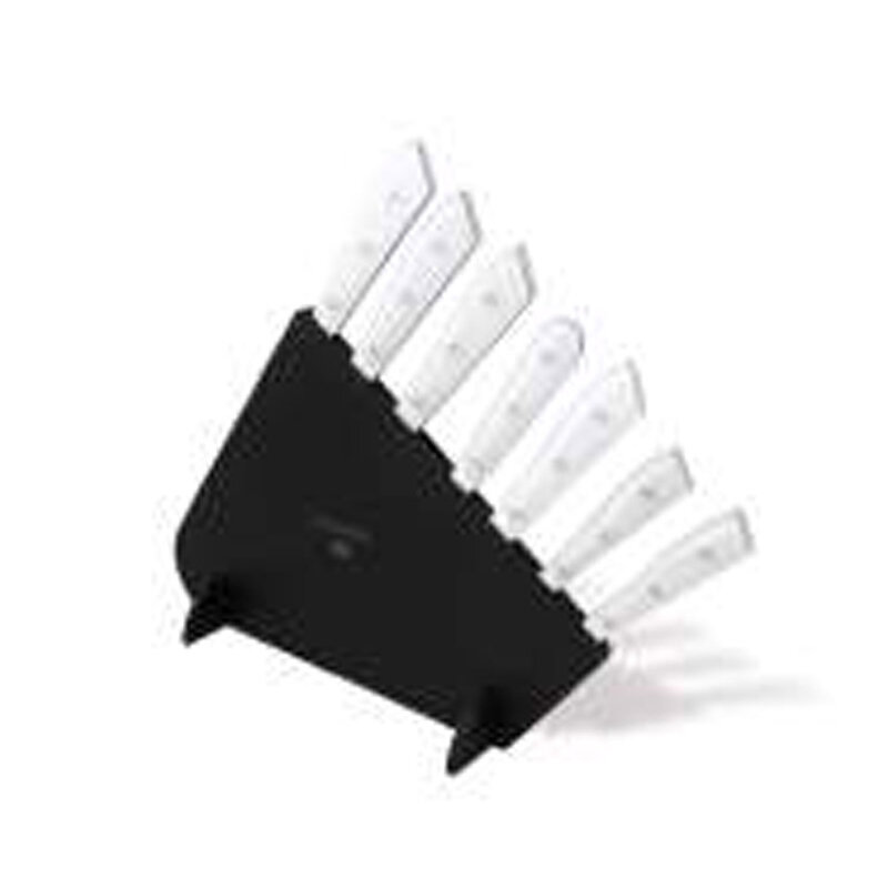 Berti Compendio Set Of 7 Black Lucite Block Knife Ice Lucite Handle 7264