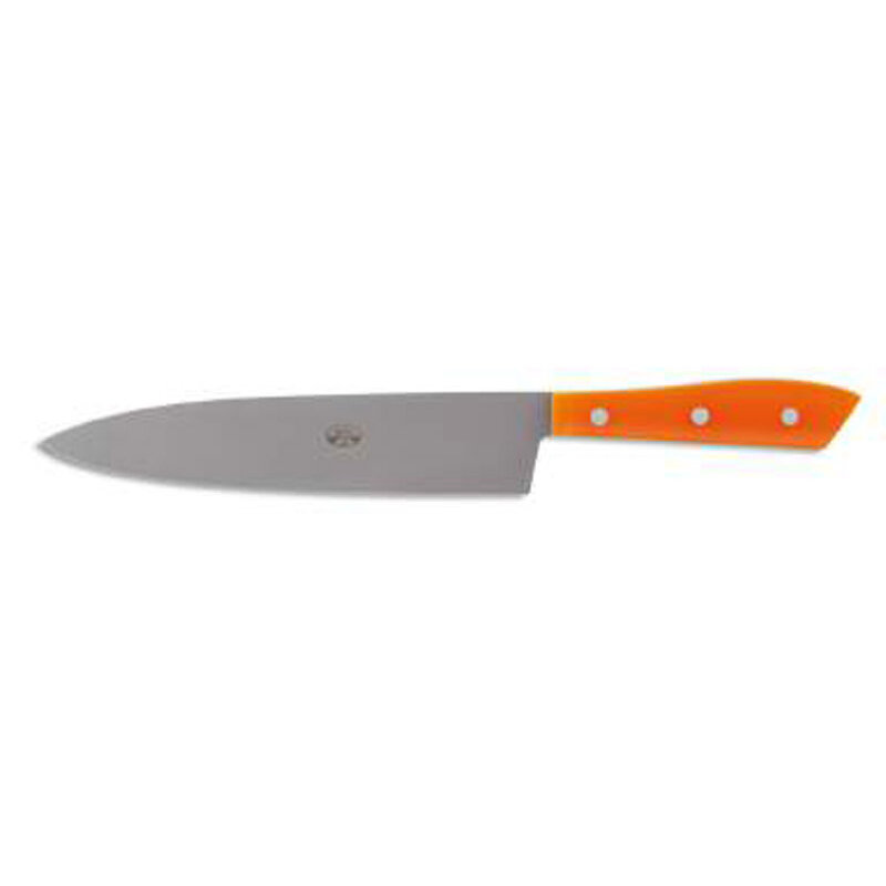 Berti Compendio Chefs Knife Grey Blade Orange Lucite Handle 7306
