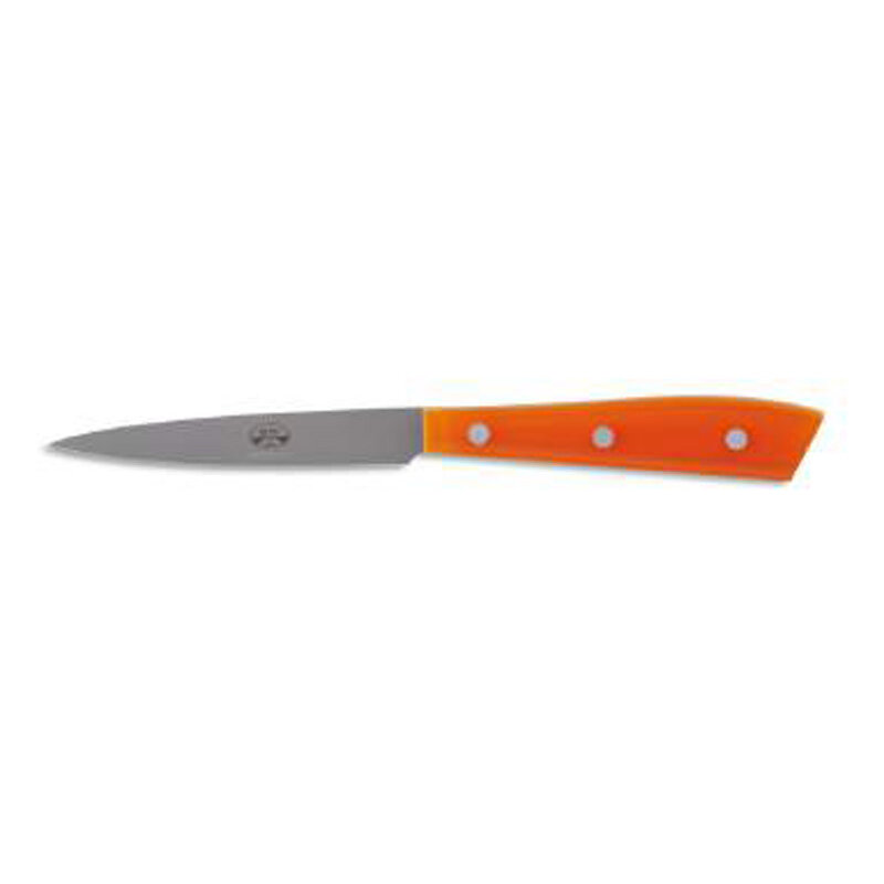 Berti Compendio Paring Knife Grey Blade Orange Lucite Handle 7315