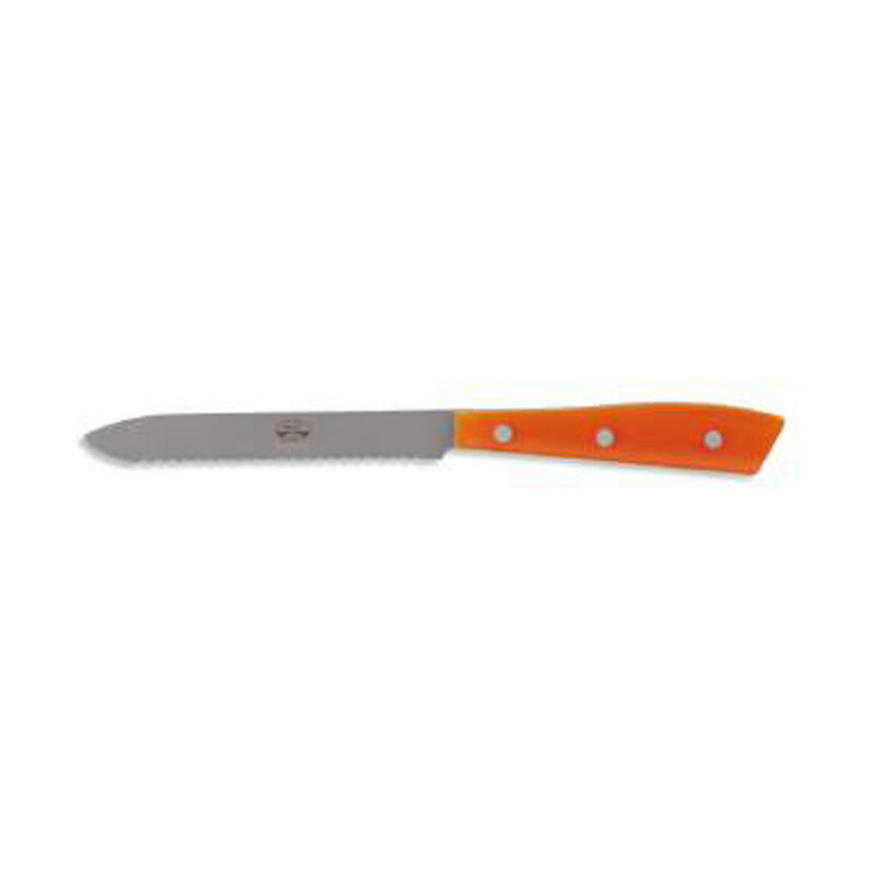 Berti Compendio Tomato Knife Grey Blade Orange Lucite Handle 7318