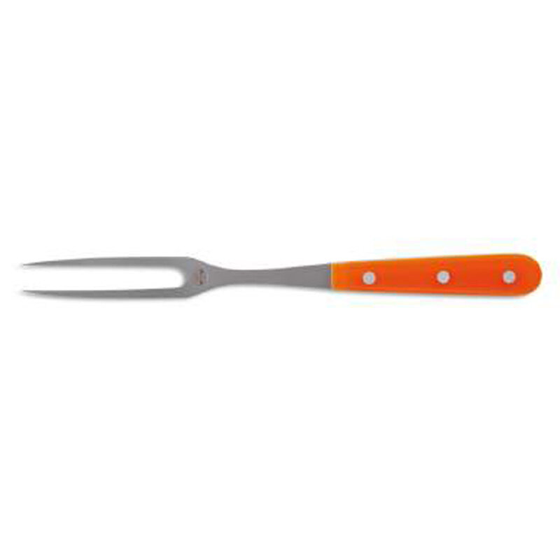 Berti Compendio Carving Fork Grey Blade Orange Lucite Handle 7320