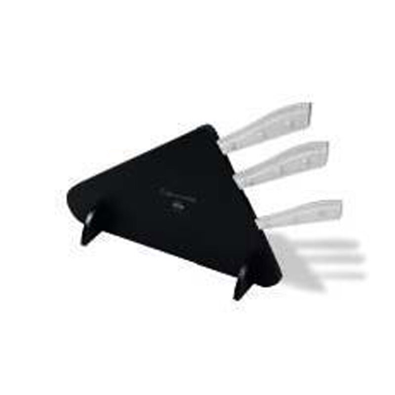 Berti Compendio Set Of 3 Black Lucite Block Polished Blade Knife Ice Lucite Handle 8360