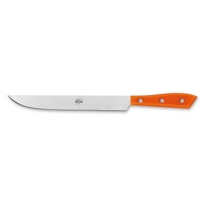Berti Compendio Slicing Knife Polished Blade Orange Lucite Handle 8401