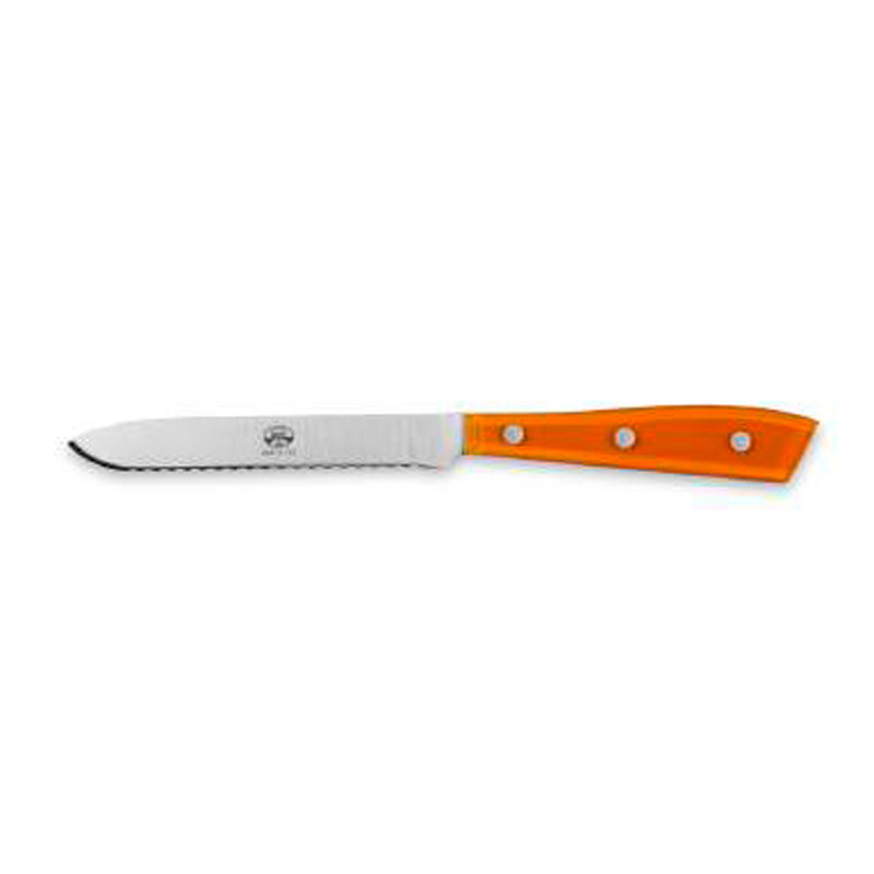 Berti Compendio Tomato Knife Polished Blade Orange Lucite Handle 8418