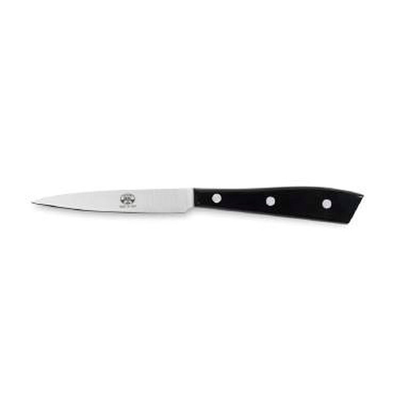 Berti Compendio Paring Knife Polished Blade Black Lucite Handle 8515