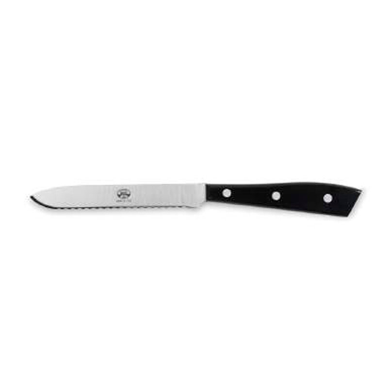 Berti Compendio Tomato Knife Polished Blade Black Lucite Handle 8518