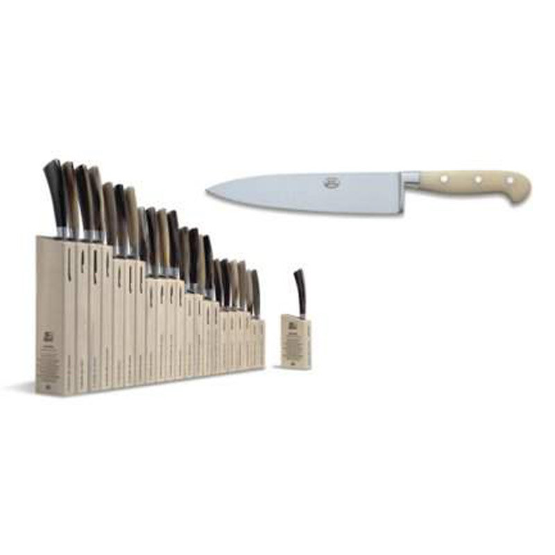 Berti Insieme Chefs Knife 8 Inch White Lucite Handle 9896