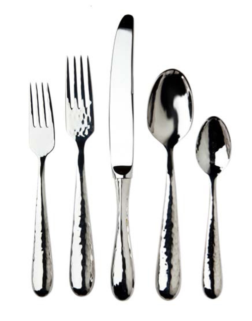 Ricci Florence Polished Hammered 5 Piece Place Setting
