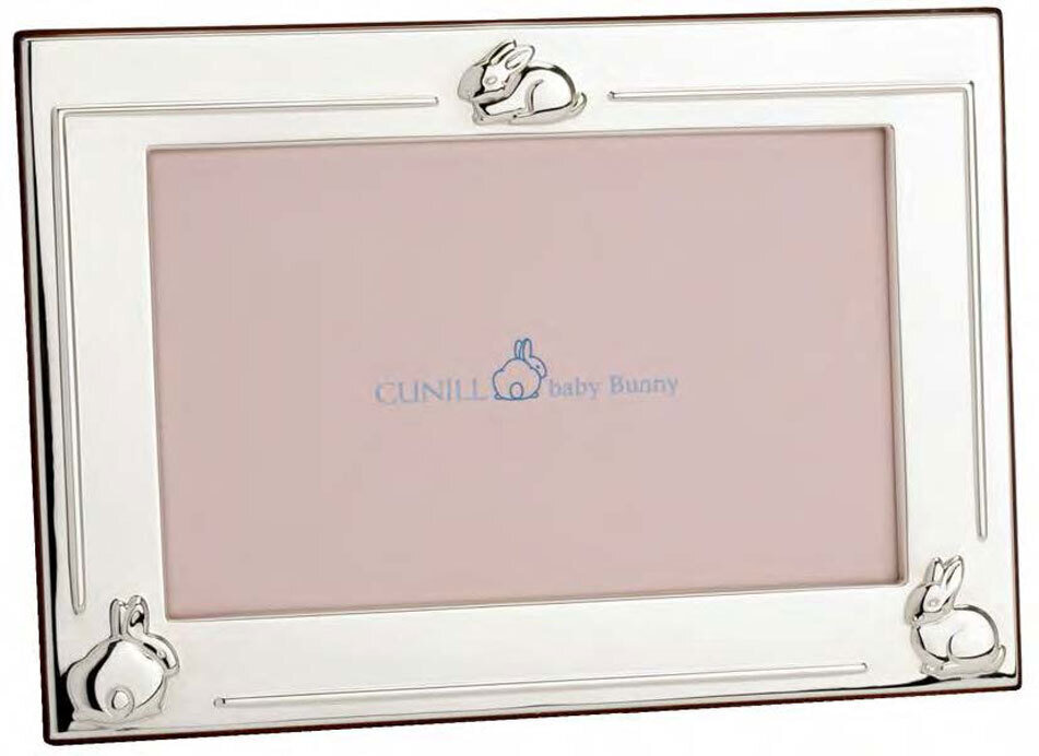 Cunill 3 Bunnies 4 x 6 Inch Picture Frame - Sterling Silver