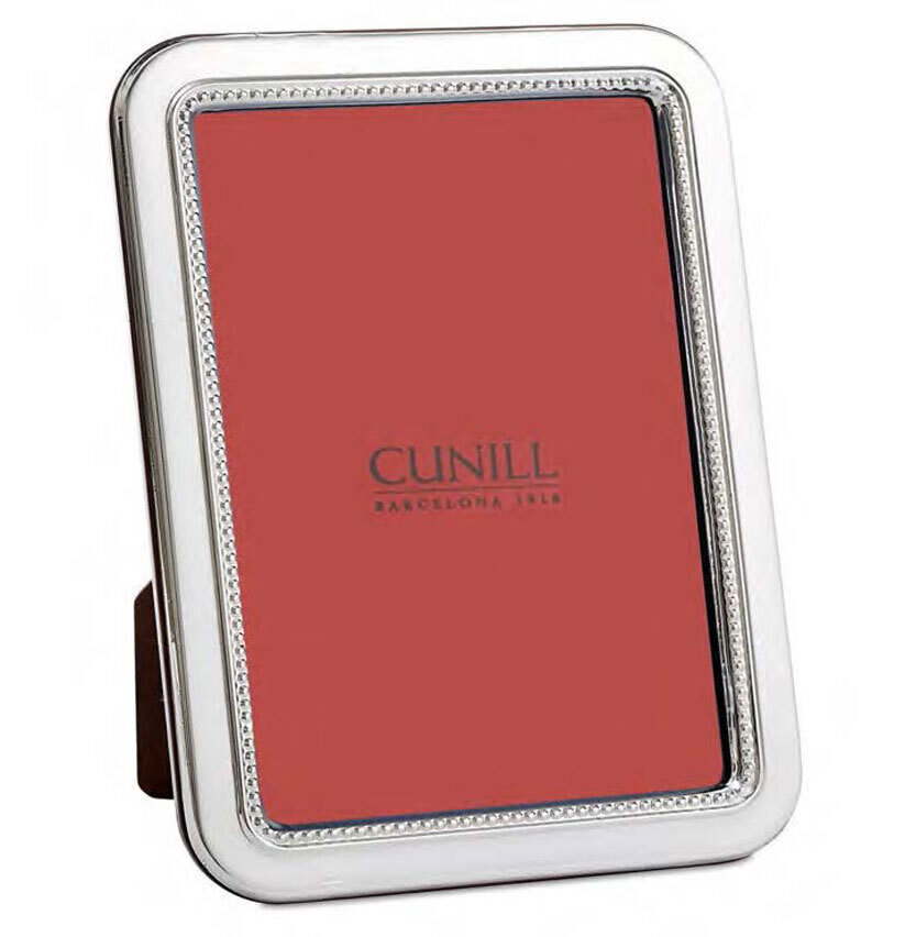 Cunill Bead Rounded Corners 4 x 6 Inch Picture Frame - Sterling Silver