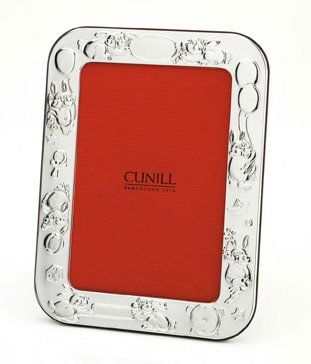 Cunill Bunnies Birth Record 4 x 6 Inch Picture Frame - Sterling Silver