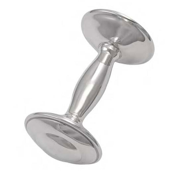 Cunill Classic Plain Barbell Rattle - Sterling Silver