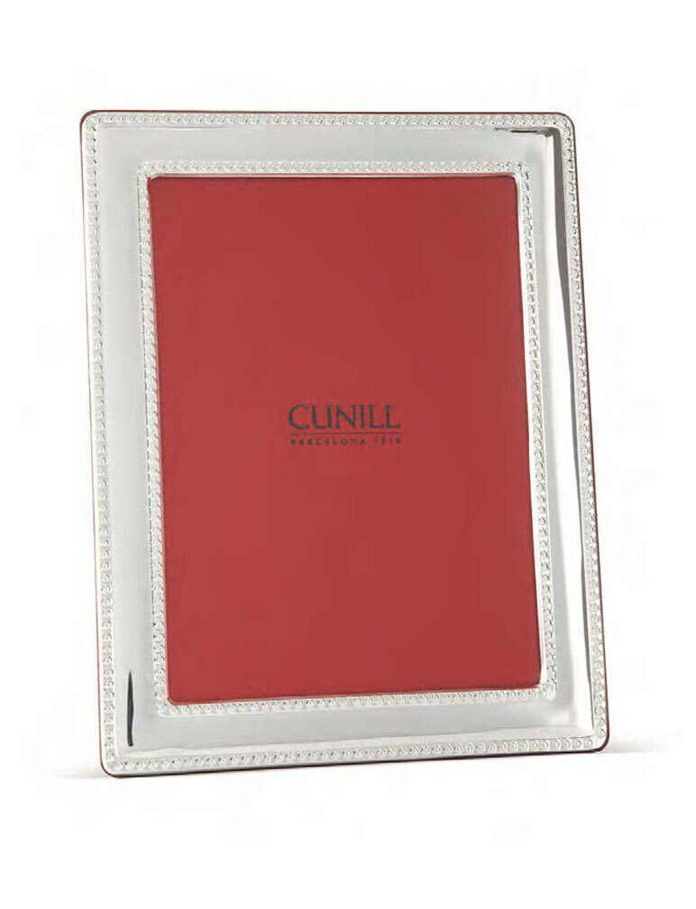 Cunill Pearls Wide Border 4 x 6 Inch Picture Frame - Sterling Silver