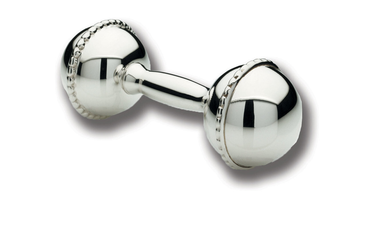Cunill America Pearls Rattle 4 Inch Long - Sterling Silver, MPN: 212577