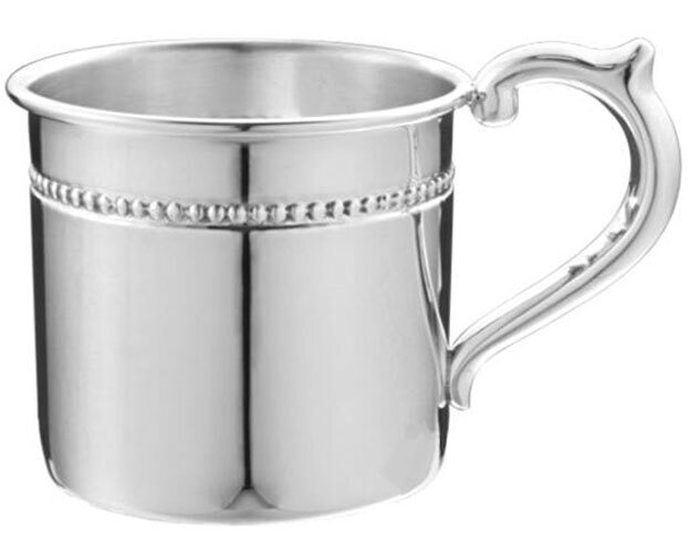 Cunill Pearls Sterling Baby Cup - H: 2 1/8 Inch x Dia: 2 3/8 Inch - Sterling Silver