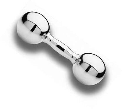 Cunill Plain Rattle 4 Inch Long - Sterling Silver