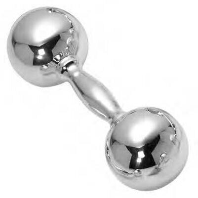 Cunill Plain Rattle Rattle 3.5 Inch Long - Sterling Silver