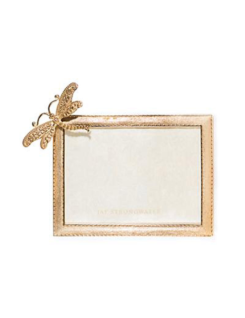 Jay Strongwater Tori Gold Dragonfly 5 x 7 Inch Picture Frame