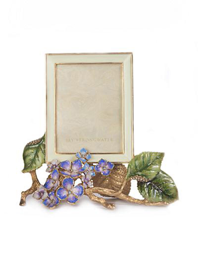 Jay Strongwater Colbie Flora Hydrangea 3 x 4 Inch Picture Frame