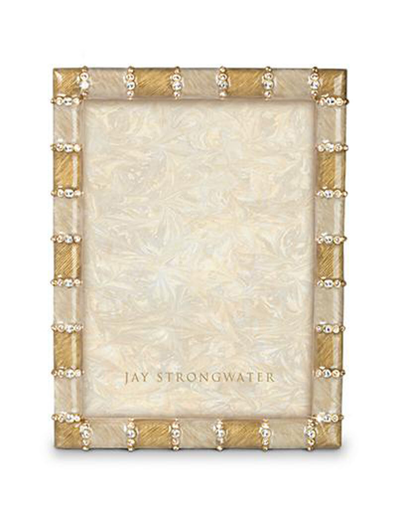 Jay Strongwater Pierce Golden Striped 5 x 7 Inch Picture Frame