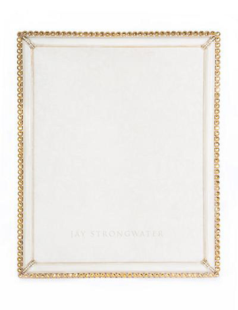 Jay Strongwater Laetitia Gold Stone Edge 8 x 10 Inch Picture Frame