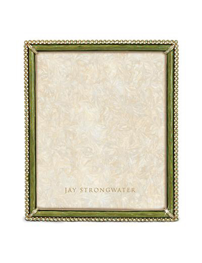 Jay Strongwater Laetitia Leaf Stone Edge 8 x 10 Inch Picture Frame