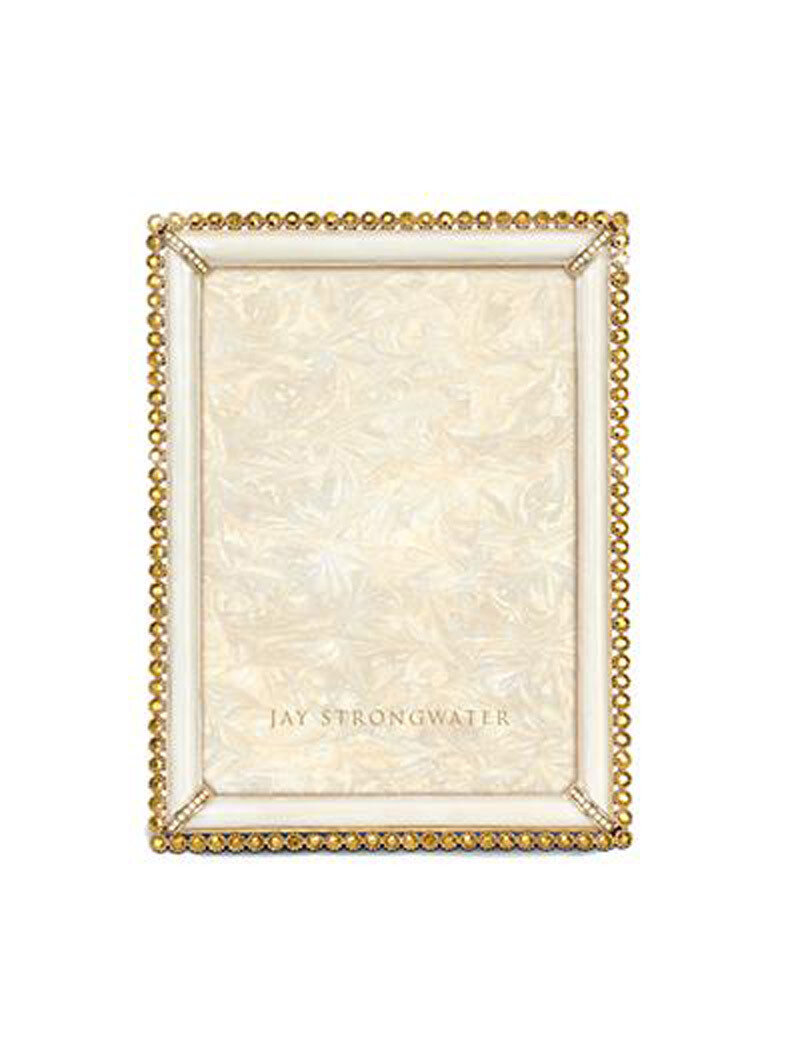 Jay Strongwater Lucas Gold Stone Edge 5 x 7 Inch Picture Frame