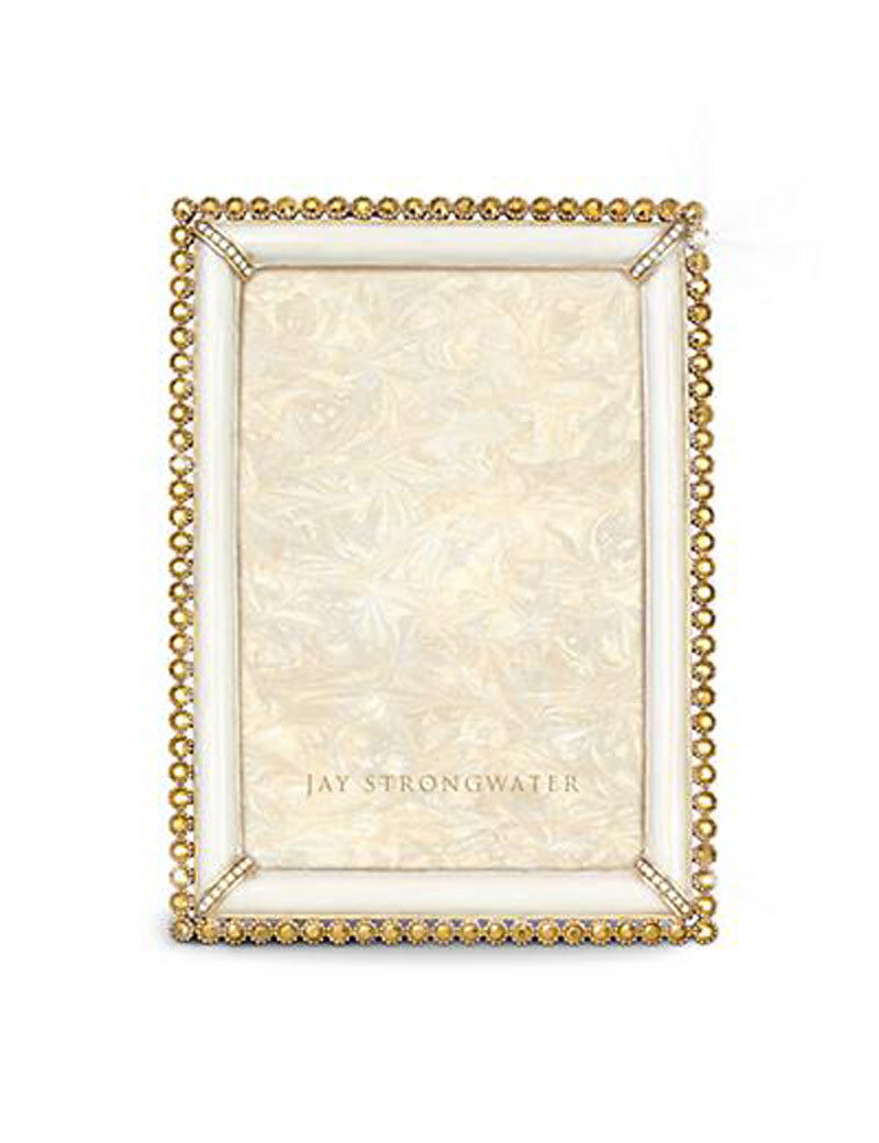 Jay Strongwater Lorraine Gold Stone Edge 4 x 6 Inch Picture Frame