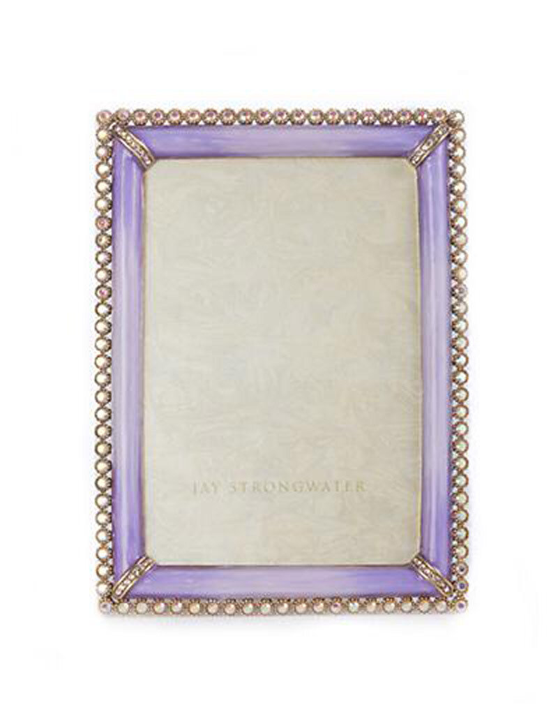 Jay Strongwater Lorraine Lavender Stone Edge 4 x 6 Inch Picture Frame