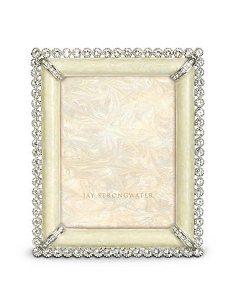 Jay Strongwater Emilia Crystal Pearl Stone Edge 3 x 4 Inch Picture Frame, MPN: SPF5114-605,