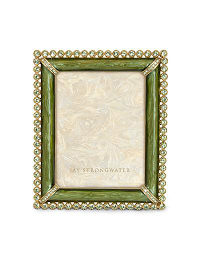 Jay Strongwater Emilia Leaf Stone Edge 3 x 4 Inch Picture Frame