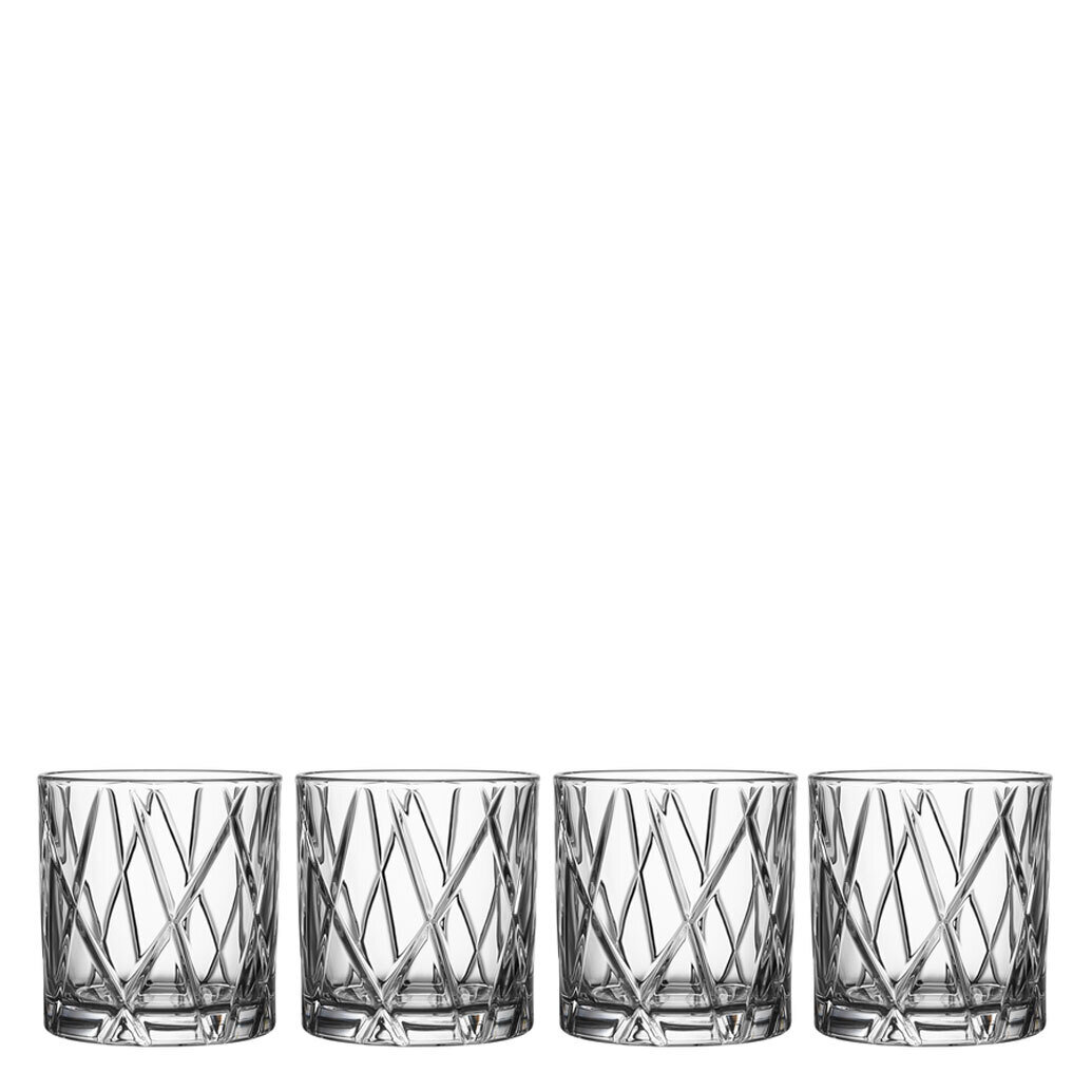 Orrefors City Dof Double Old Fashioned Set Of 4