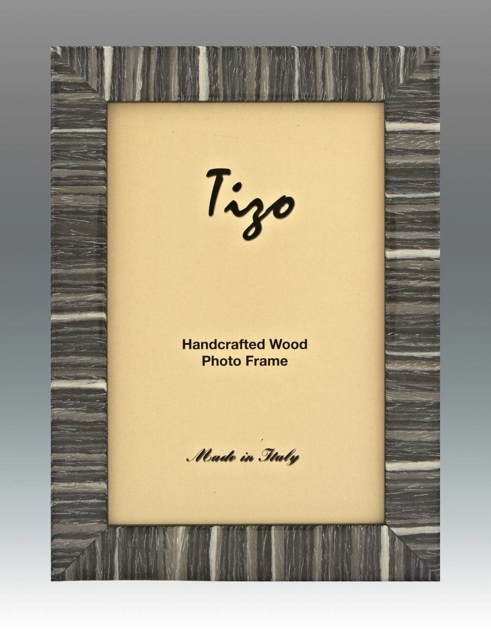 Tizo Gray Striped Wood Picture Frame 4 x 6 Inch