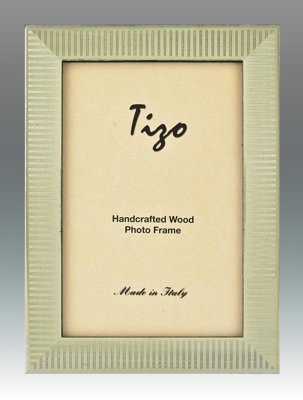 Tizo Shiny Striped Silvery Wooden Picture Frame 4 x 6 Inch