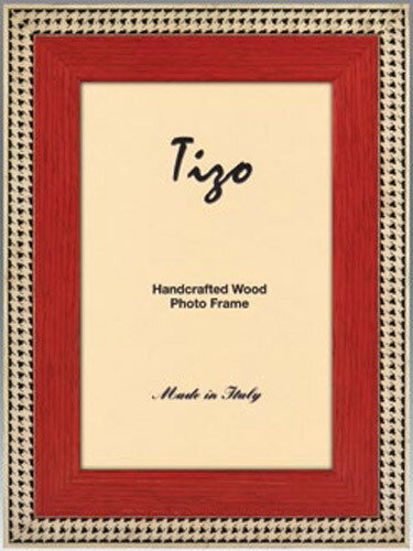 Tizo Red Goldy Border Wooden Picture Frame 4 x 6 Inch