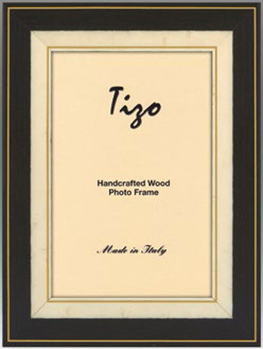 Tizo Black Gold Stripe Wooden Picture Frame 4 x 6 Inch