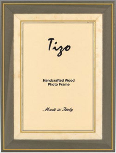 Tizo Gray Gold Stripe Wooden Picture Frame 4 x 6 Inch