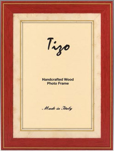 Tizo Red Gold Stripe Wooden Picture Frame 4 x 6 Inch