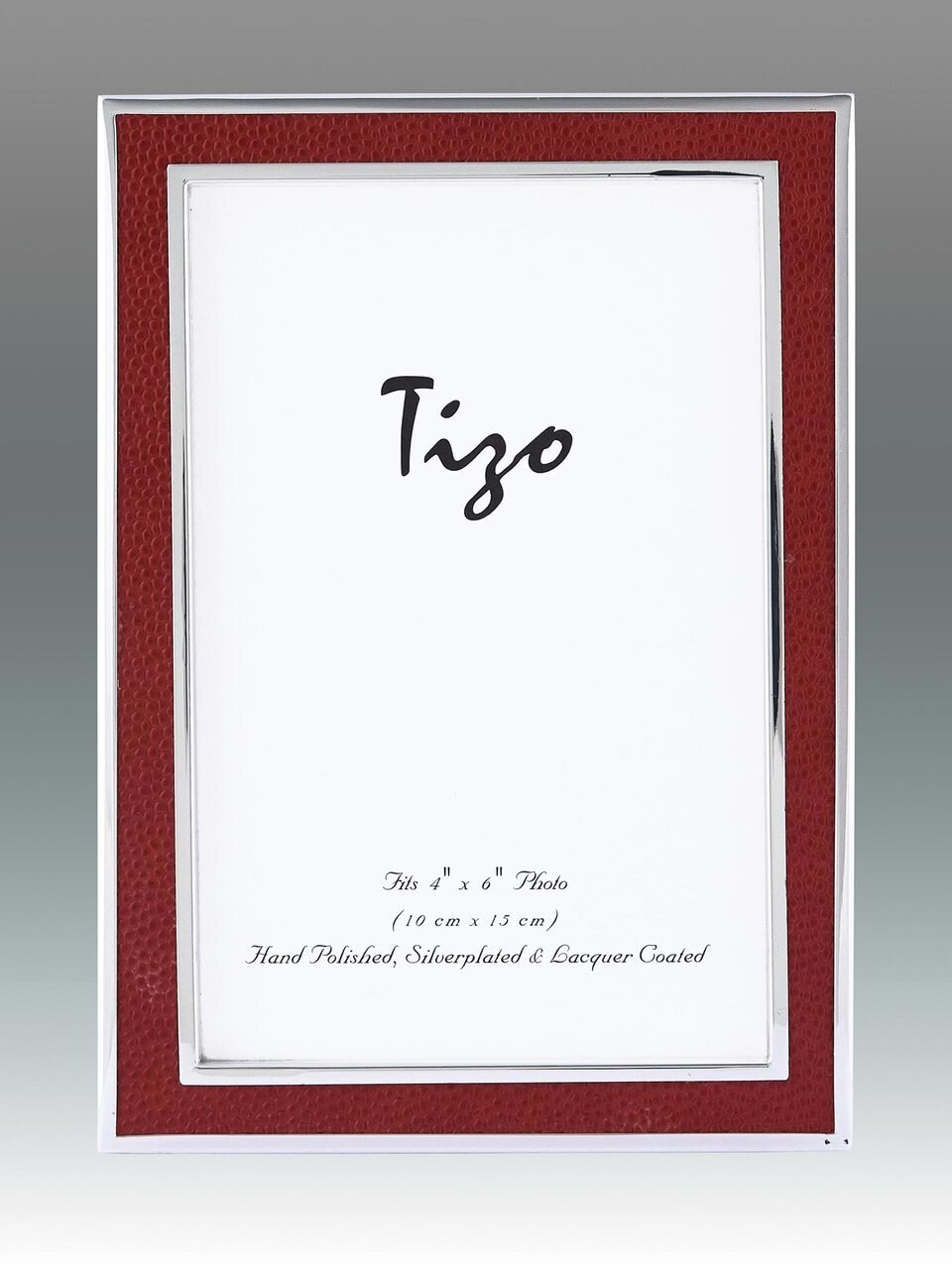 Tizo Shagreen Red & Silver-plated Picture Frame 4 x 6 Inch