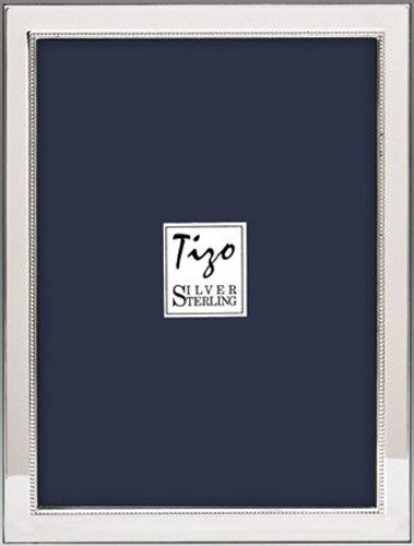 Tizo Simple Beads Sterling Silver Picture Frame 2 x 3 Inch Double Inch