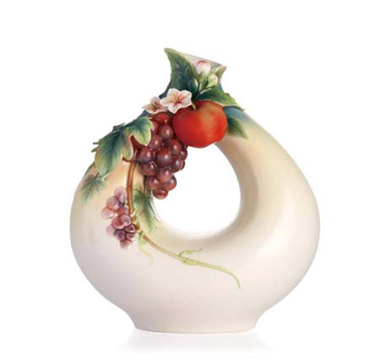 Franz Porcelain Vase Grape & Apple FZ02861