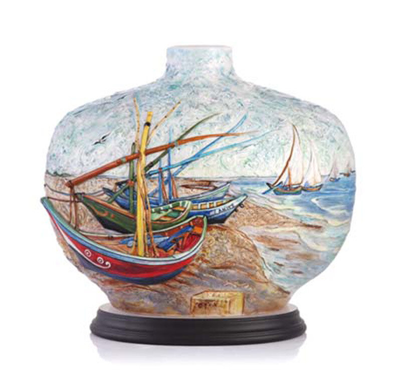 Franz Porcelain Vase Van Gogh Sailing Limited Edition FZ03289
