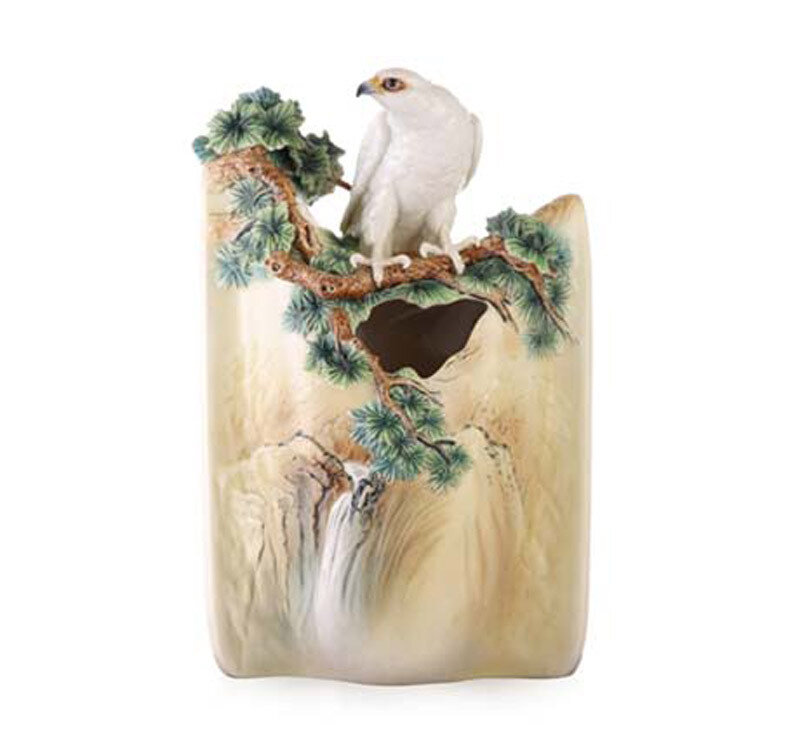 Franz Porcelain Vase White Falcon Limited Edition FZ03457