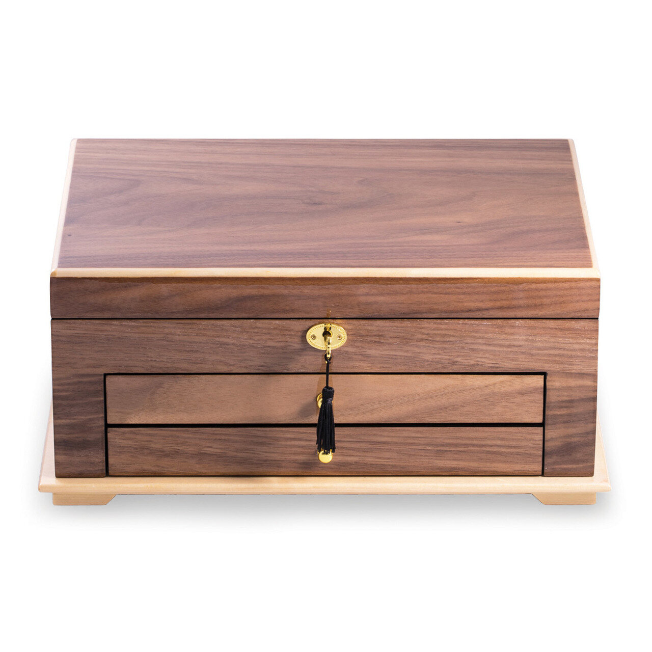 Walnut Lacquered Wood 3 Level Jewelry Box GM13352, MPN: GM13352, 797140516705