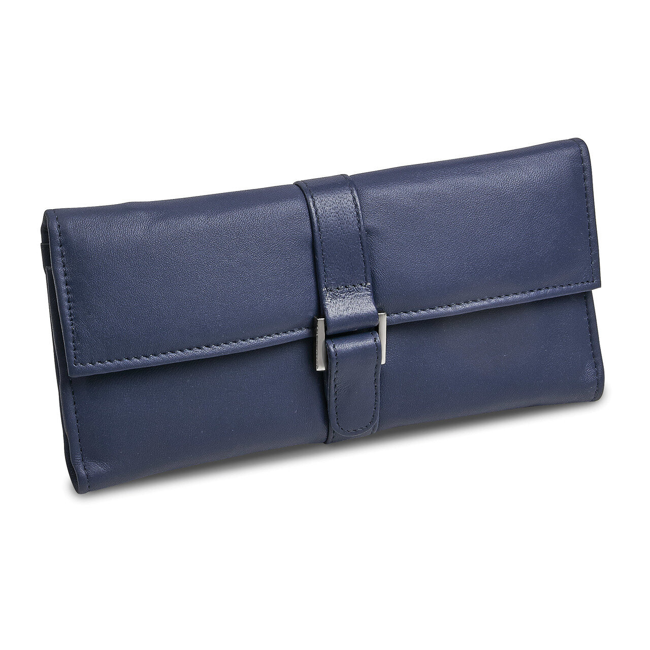 Blue Leather Snap Buckle Jewelry Wallet GM17716