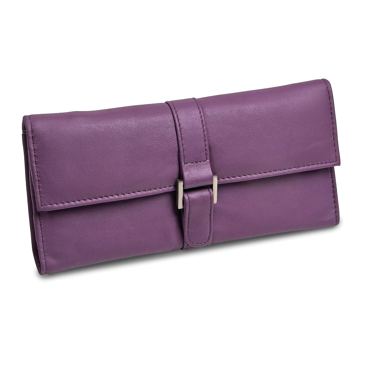 Purple Leather Snap Buckle Jewelry Wallet GM17718