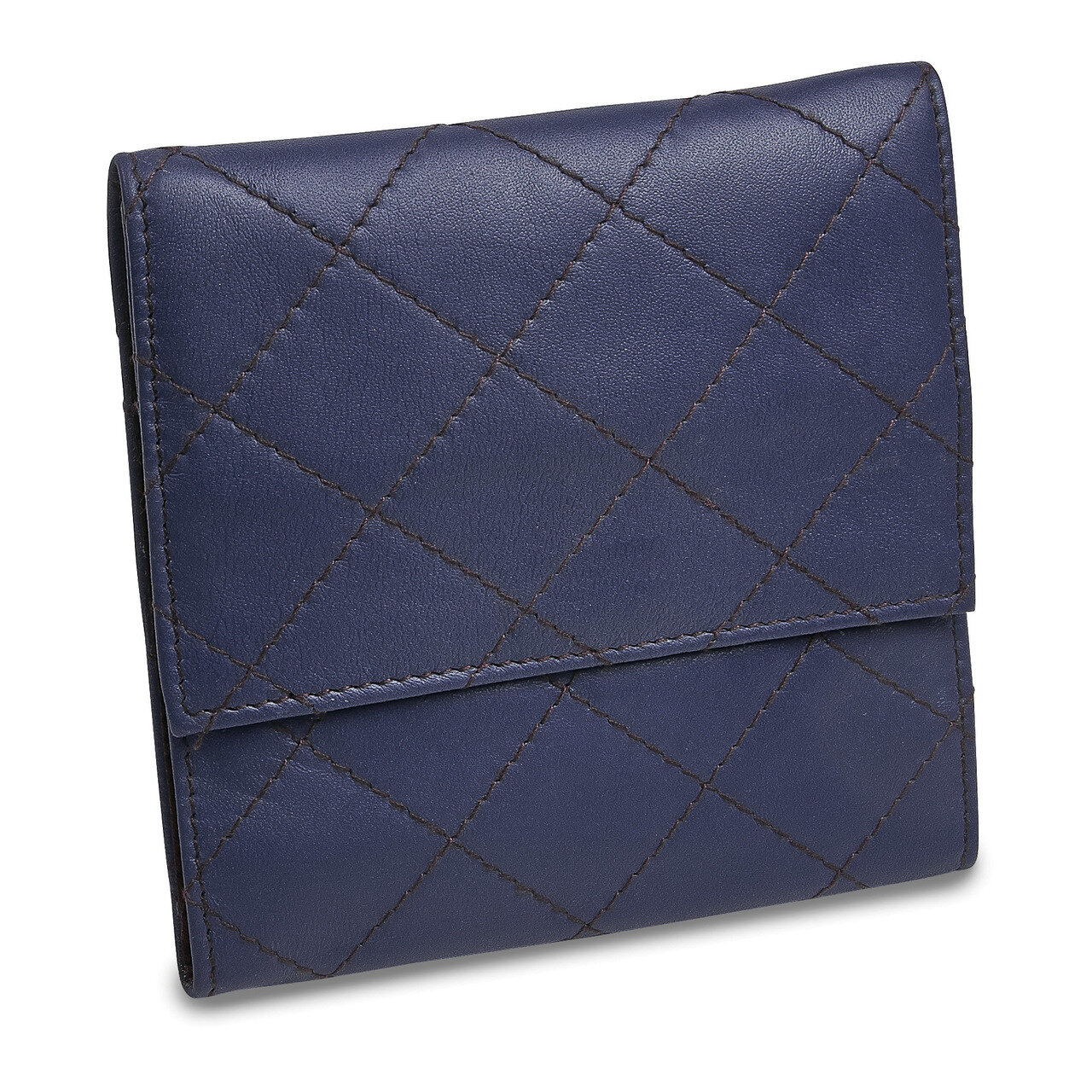 Blue Leather Quilted Jewelry Folder GM17723