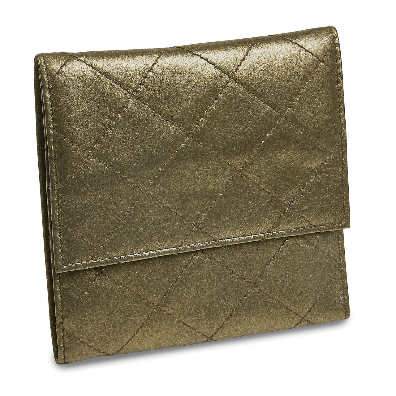 Pewter Leather Quilted Jewelry Folder GM17724